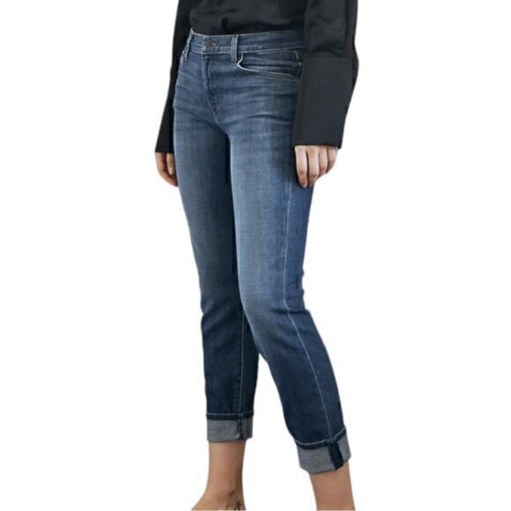 J Brand Denim Women’s Size 31 Medium Mimic Wash Johnny Mid Rise Boy Fit Jeans